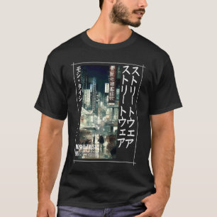 Camiseta Estética de Streetwear de Tokio Cyberpunk Glitch J