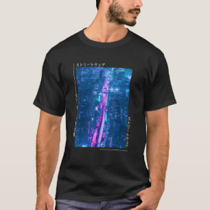 Camiseta Estética de Streetwear de Tokio Cyberpunk Glitch J