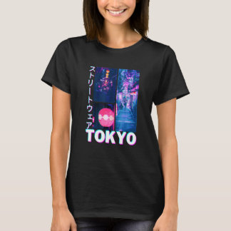 Camiseta Estética de Streetwear de Tokio Cyberpunk Glitch J