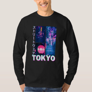 Camiseta Estética de Streetwear de Tokio Cyberpunk Glitch J