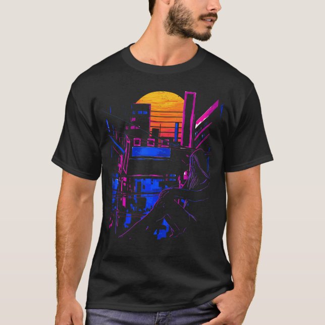 Camiseta Estética de vaporwave de anime japonés (Anverso)