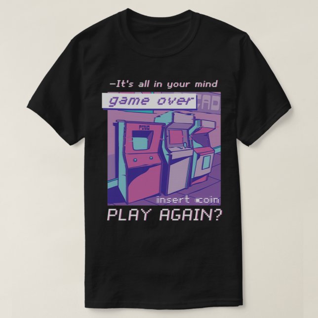 Camiseta Estética de vaporwave de arcade nostálgico de los  (Diseño del anverso)
