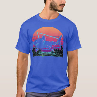 Camiseta Estética de vaporwave de tiburón retro