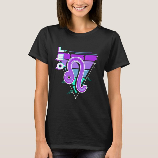 Camiseta Estética de vaporwave del Rótulo Zodiac 80s 90s pa (Anverso)
