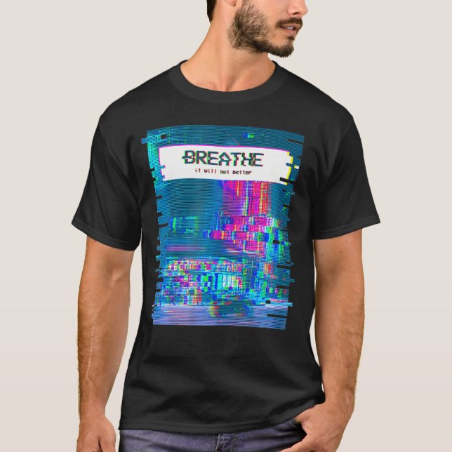 Camiseta Estética De Vaporwave Para Un Chica Anime (Anverso)
