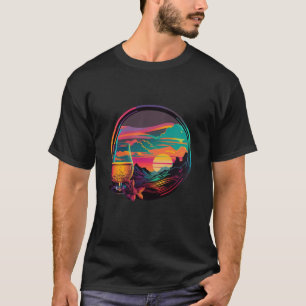 Camiseta Estética de Whiskey Synthwave 80 y 90