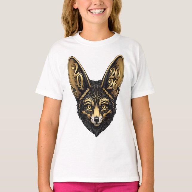 Camiseta Estética del arte negro y dorado año 2026 (Anverso)