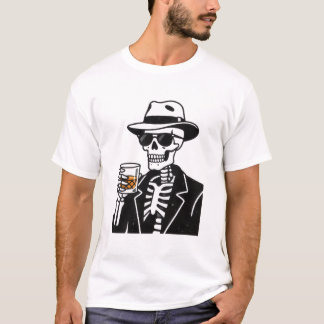 Camiseta estética del club de jazz de esqueleto ge