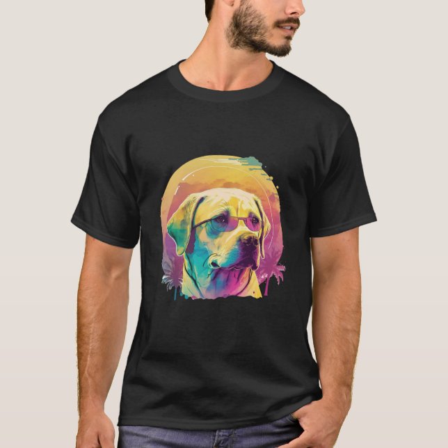 Camiseta Estética del estilo de Synthwave 80 de Labrador am (Anverso)