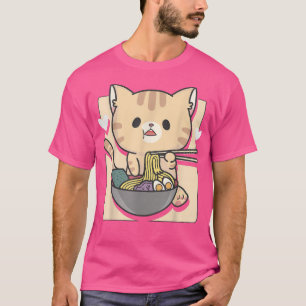 Camiseta Estética del gato Otaku de Anime Ramen 