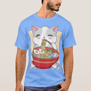 Camiseta Estética del gato Otaku de Anime Ramen 