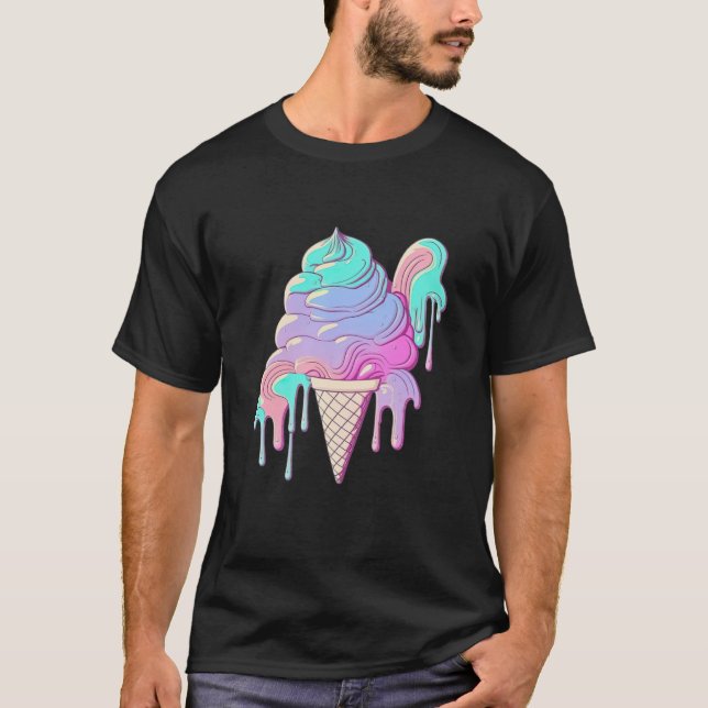 Camiseta Estética del Ice Cream Vaporwave 90s (Anverso)