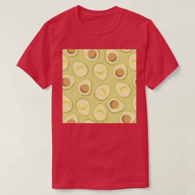 Camiseta Estética del patrón de aguacate abierto de corte v (Diseño del anverso)