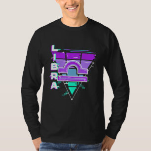 Camiseta Estética del Rótulo Libra Zodiac Vaporwave 80s 90s