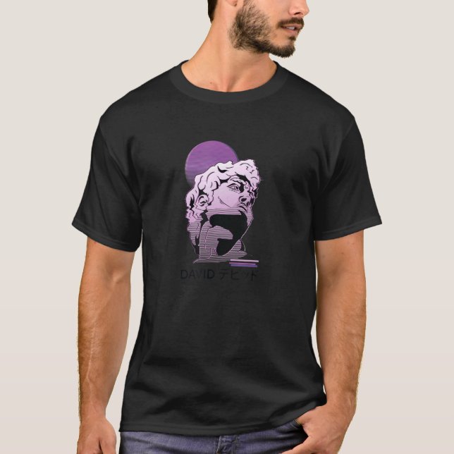 Camiseta Estética del vaporwave David デ ビ estatua ド Bust Sk (Anverso)