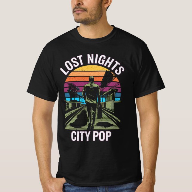 Camiseta Estética del vaporwave pop de la ciudad de las noc (Anverso)
