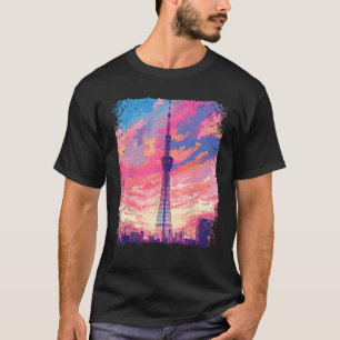 Camiseta Estética del vaporwave Skytree Tokyo Japón