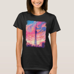 Camiseta Estética del vaporwave Skytree Tokyo Japón