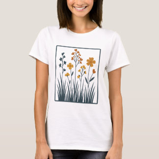 Camiseta Estética floral botánica de flor silvestre natural