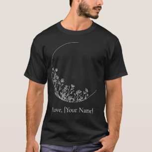 Camiseta Estética floral de luna mínima personalizada