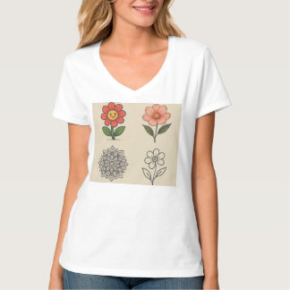 Camiseta Estética Floral Fusion