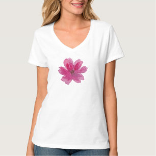 Camiseta estética floral minimalista