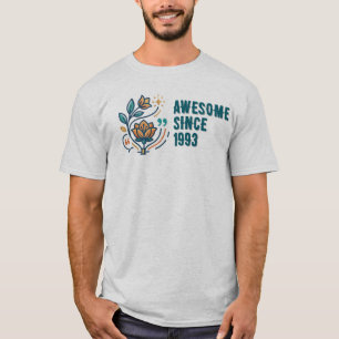 Camiseta Estética Floral Personalizada Año de Nacimiento "I