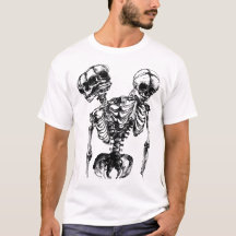 Camiseta estética gótica oscura esquelética
