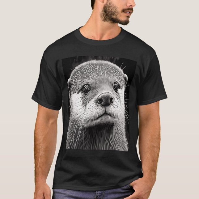 Camiseta Estética Guay Otter Head Pintado Sea Otter Face (Anverso)