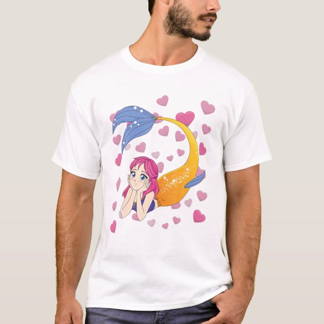 Camiseta Estética japonesa - Chica de la sirena animada - M (Anverso)