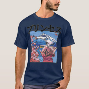 Camiseta Estética japonesa - Chica de Samurai - Flor de cer