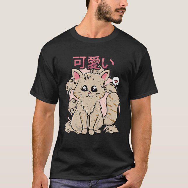 Camiseta Estética japonesa - Corte Kawaii Anime Cat - Clou (Anverso)