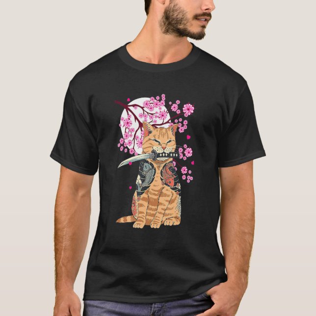 Camiseta Estética japonesa de Catana florecimiento de cerez (Anverso)