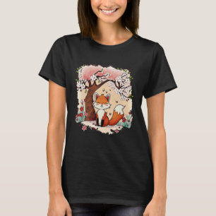 Camiseta Estética japonesa de flor de cerezo vaporwave zorr