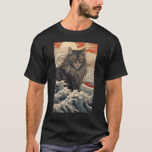 Camiseta Estética japonesa del gato del gato del gato de la