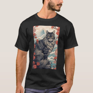 Camiseta Estética japonesa del gato del gato del gato de la