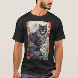 Camiseta Estética japonesa del gato del gato del gato de la