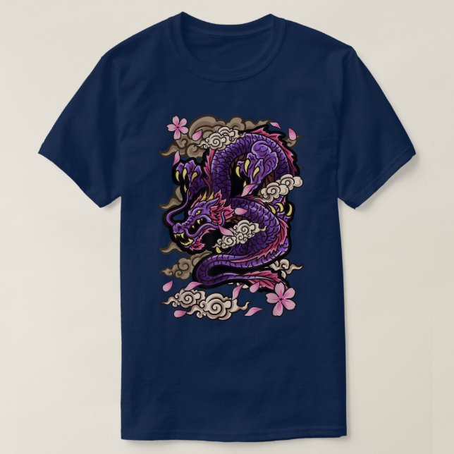 Camiseta Estética japonesa Dragon Tattoo estilo Sakura Cher (Diseño del anverso)