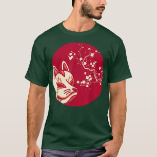 Camiseta estética japonesa Fox Art Kitsune Mask
