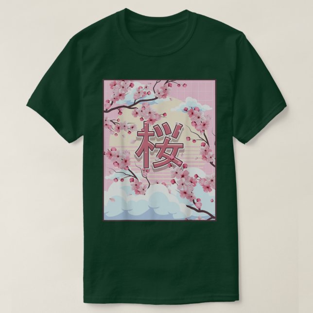 Camiseta Estética japonesa Kawaii Sakura Tr (Diseño del anverso)
