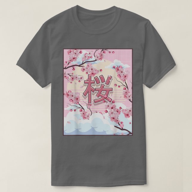 Camiseta Estética japonesa Kawaii Sakura Tr (Diseño del anverso)