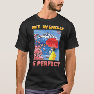 Camiseta Estética japonesa Mi mundo es la cereza perfecta