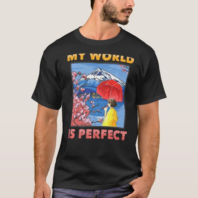 Camiseta Estética japonesa Mi mundo es la cereza perfecta (Anverso)