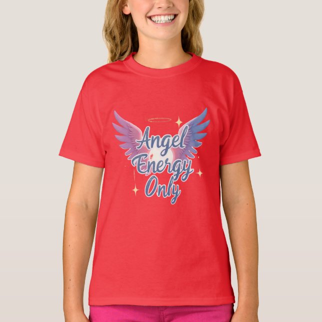 Camiseta estética Kawaii de energía angelical (Anverso)