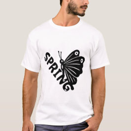 Camiseta Estética Mariposa Primavera Minimalista Gráfica