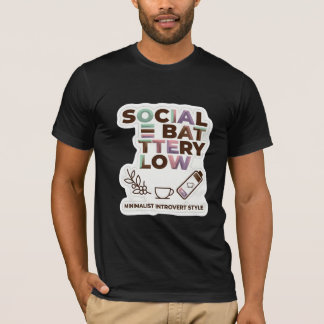 Camiseta Estética minimalista divertida de batería social b