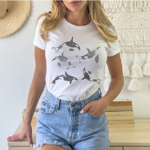Camiseta estética Orca Grunge