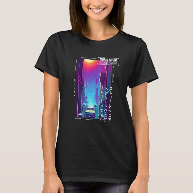 Camiseta Estética Otaku Vaporwave Japonés Retro Synthwave d (Anverso)