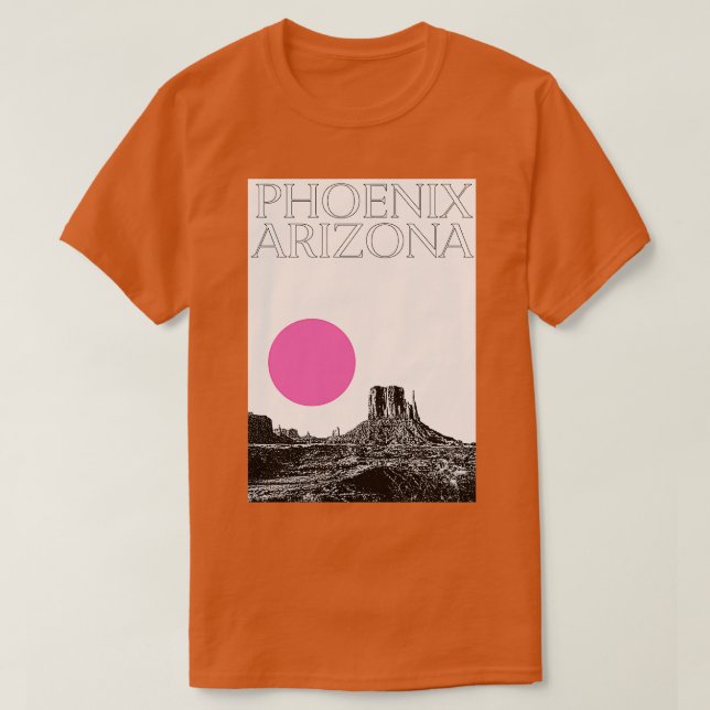 Camiseta Estética Phoenix Artizona City Travel Typografía (Diseño del anverso)