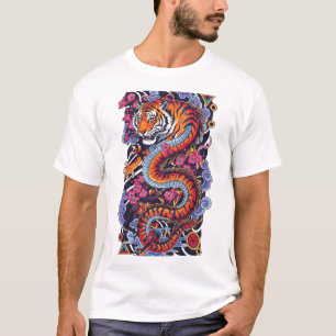 Camiseta Estética Quimera del Tigre Dragón Japonés